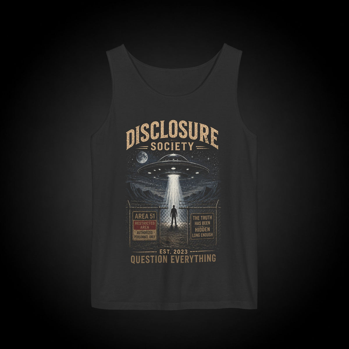 Area 51 Question Everything - Tank Top - UFO Graphic